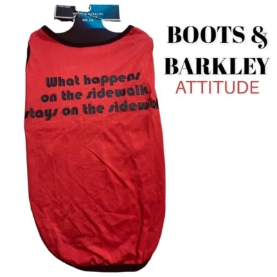 XL BOOTS & BARKLEY Attitude DOG TEE NEW Red “What Happens On Sidewalk Stays… - Image 1 of 3