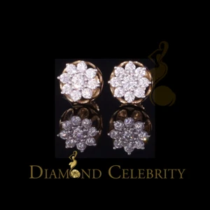 925 Silver Yellow 0.50ct VVS 'D' Moissanite Round Stud Earrings Men's/Womens - Picture 1 of 12