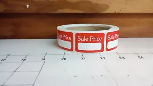 Sale Price Label, 1-1/8" x 1-5/8", Red on White Semi-Gloss Paper - Roll of 500 - Picture 1 of 2