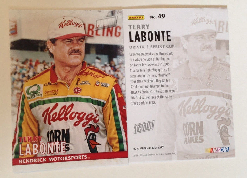 2016 Panini Black Friday Promotion Base TERRY LABONTE Nascar Racing #49 - Image 1 of 1