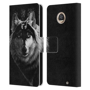 OFFICIAL STANLEY MORRISON BLACK AND WHITE LEATHER BOOK CASE FOR MOTOROLA PHONES