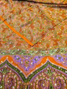 Pure Silk Saree Indian Vintage Sari Georgette Chinon Printed Fabric PGS1724 - Picture 1 of 9