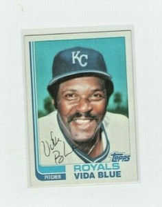 1982 Topps Traded Baseball Card Vida Blue Kansas City Royals #8T