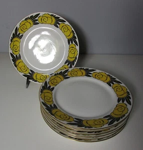 Rare Set of 7 FRENCH ART DECO Hand-Painted 8.5" Plates  ANDRE FRANCOIS  c. 1925 - Picture 1 of 5