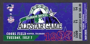 1998 ALL STAR GAME Ticket Stub (Not a Replica) ROCKIES Derek Jeter Debut NM-MT - Picture 1 of 1