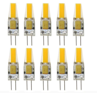 10pcs G4 GU4.0 LED Bulb COB 1505 2W AC12V/DC12~24V RV/Boat Lights White/Warm - Image 1 of 4