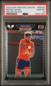 2023 LEAF PRO SET METALLO NERO PRIZM rifrattore #/49 RAFAEL NADAL PSA 10 GEMME NUOVO DI ZECCA - Foto 1 di 4