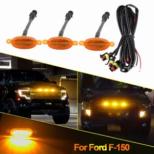 For Ford F-150 2010-21 Car Front Grille Amber LED Light Raptor Style Grill Trim - Picture 1 of 8