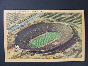 Pasadena California CA Rose Bowl Football Stadium Linen Postcard 1930-45 - Picture 1 of 2