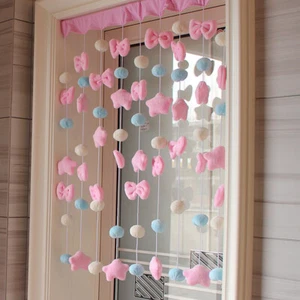 Sweet Fluffy Plush Window Door Curtain Pink Cute Party Festival Home Decor - Picture 1 of 12