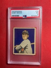 1949 Bowman Baseball Set Break Bobby Brown Rookie New York Yankees #19 Psa 5