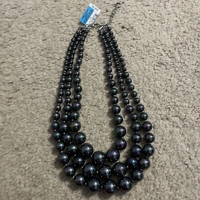 Collar Charter Club Gris Imitación Perla Redondo Plateado 16-22" Nuevo CC184 Foto 1 de 3