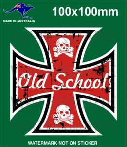 OLD SCHOOL IRON CROSS STICKER FOR TOOLBOX BEER FRIDGE HOT ROD STREET ROD STICKER - Bild 1 von 1