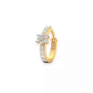 Triple C Diamond's 18K Solid Gold Wedding Special Diamond Nose Ring - Picture 1 of 5