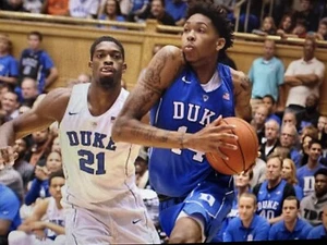 Nike HyperElite Stripe Duke Blue Devils Basketball TEAM ISSUED Game Worn Shorts - Picture 1 of 7