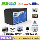 100Ah/200Ah LiFePO4 Rechargeable Batterie 12V Solar Wechselrichter System EU