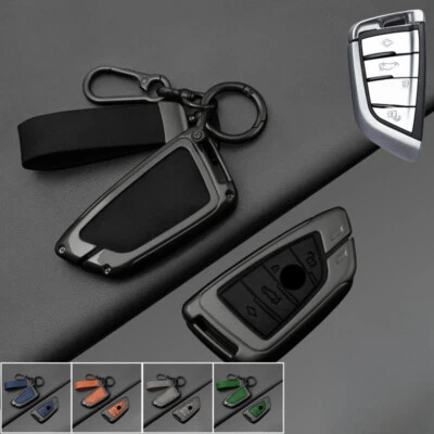 Capa chave de carro de couro liga de zinco para BMW X1 X2 X3 X4 X5M X6 1 2 3 4 5 6 7 8 - Imagem 1 de 4