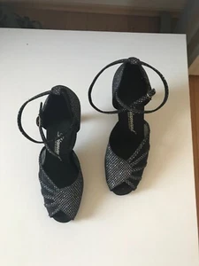 Tanzschuhe von Diamant, Regenbogenglitzer mit schwart, Grösse 6 - Bild 1 von 2