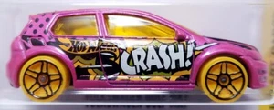 Hot Wheels 2017 #111 HW Art Cars Volkswagen Golf MK7 Pink VW 6/10 1:64 DVB82 - Picture 1 of 3