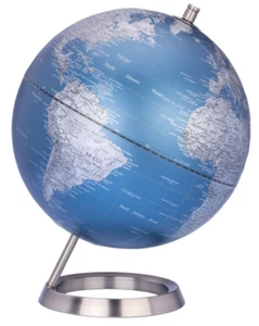 Globo terráqueo "23,5 GRAD" de 25 cm de diámetro, base metálica cromada de TROIKA - Imagen 1 de 5
