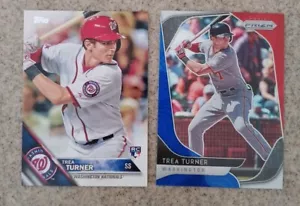 2016 Topps #103 rookie & 2020 Prizm Red White & Blue #148 Trea Turner Lot - Picture 1 of 5