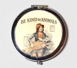Be Kind to Animals Dog Compact Mirror Make Up Pocket Mirror Cosmetics - Picture 1 of 2
