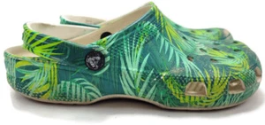 Women’s Crocs Classic Platform Tropical Palm Tree Clogs Green Men 8 Womens 10 - Picture 1 of 9