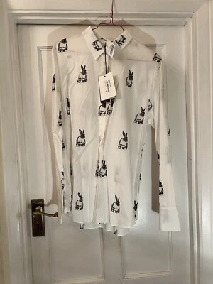Nueva Camisa PS Paul Smith Diseño de Conejos Blancos 100% Algodón, Reino Unido 14/46 Foto 1 de 4