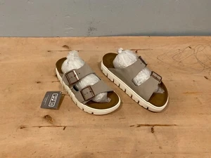 NWT Papillio Arizona Chunky Slide , Light Grey Suede , Sz 39 / 8 - 8.5 - Picture 1 of 10