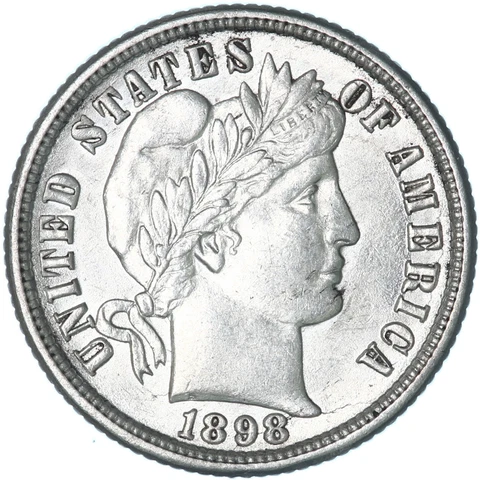 1898 O Barber Dime 90% Silver AU+ Slider See Pics R727 Cover