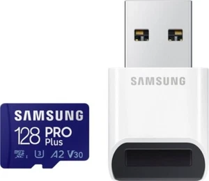 Carte mémoire Samsung PRO Plus avec lecteur MicroSDXC UHS-I MB-MD128KB/AM NEUVE - Photo 1 sur 3