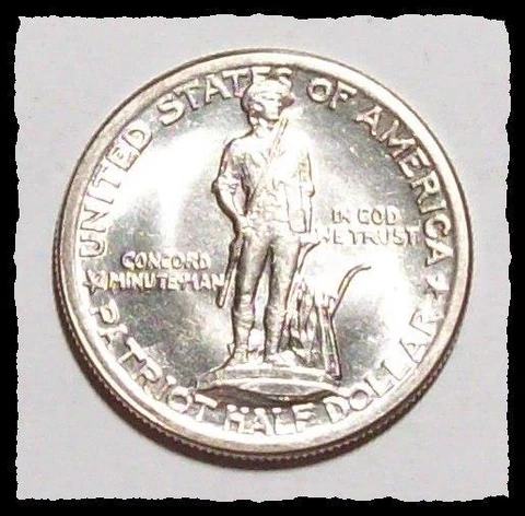 1925 LEXINGTON CONCORD SESQU.Commemorative PATRIOT HALF DOLLAR Choice BU #16D43 Cover