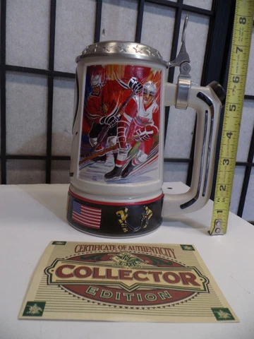 DETROIT RED WINGS HOCKEY NHL STEIN from BUD LIGHT Busch Budweiser mug FREE SHIP! Cover