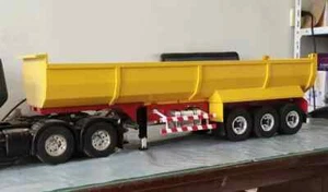 Semirimorchio dumper scala metallo grande su misura 1/14 3 assi 820 mm NUOVO - Foto 1 di 10
