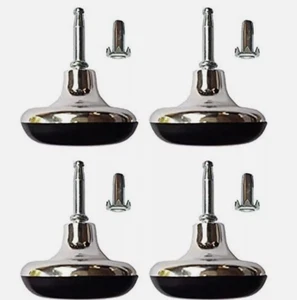 Chrome Feet Leg Gliders Castor For Divan Bed Base Chair Wheels Set of 2/4/6/8 - Picture 1 of 4