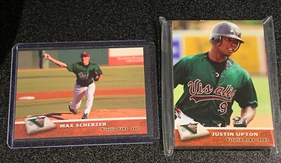 Max Scherzer Visalia Oaks 2007 primera liga menor radiocontrol novato, conjunto de equipo sellado, raro Foto 1 de 4