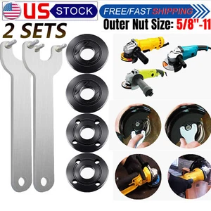 2 sets Grinder Flange Angle Spanner Metal Lock Nut for Milwaukee Makita 5/8"-11 - Picture 1 of 9