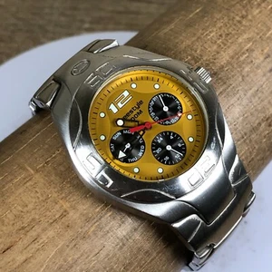 Freestyle Men 41235 Yellow Dial Multifunction Silver Tone Quartz Watch 7 3/4" - Picture 1 of 13