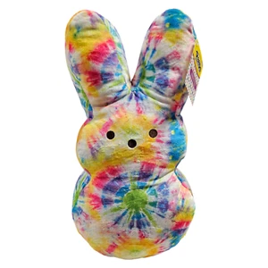 Peeps Bright Rainbow Burst Tie Dye Stuffed Large Plush Bunny 17" Stuffed Animal - Picture 1 of 7