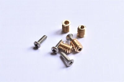 Viti Pickguard metriche con inserti a vite in ottone manicotti manicotti M3 - Immagine 1 di 4