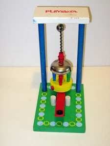 Vintage Playskool Wooden Toy Carnival Spinning Ring the Bell Rare Design - Picture 1 of 6