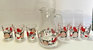 Pitcher and 6 glasses set, dairy theme, I Love Milk - Picture 1 of 4