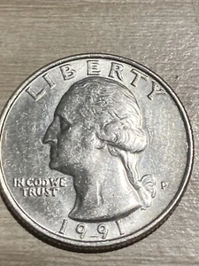 1991 P Washington Quarter Error DDO & DDR Strong LIBERTY, Eagle Beak And Wing - Picture 1 of 18
