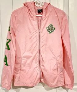 NWT Alpha Kappa Alpha AKA  Sorority Pink Windbreaker Lightweight Jacket Size S - Picture 1 of 10