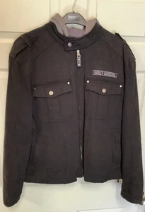 Harley-Davidson Herren Circle Skull 3 in 1 Canvas Jacke mit Kapuze Schwarz XL - Bild 1 von 5