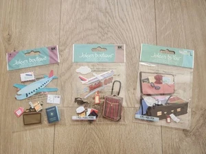 Jolees Scrapbooking Stickers Lot Of 3 Travel Suitcase Airplane Passport New - Picture 1 of 7
