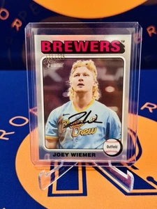2024 Topps Heritage High Number #56 Joey Wiemer SILVER CHROME REFRACTOR Brewers - Picture 1 of 3