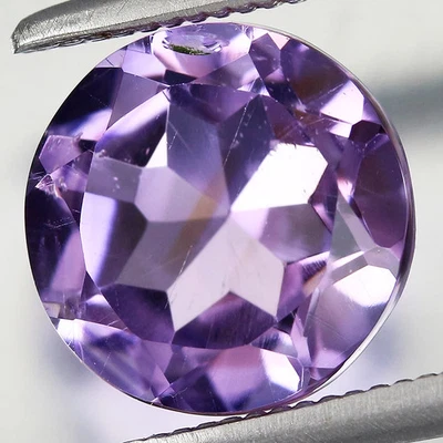 Piedra preciosa Natura 1,61 quilates de ancho 7,8 mm redonda lavanda sin tratar amatista púrpura, Urugu Foto 1 de 4