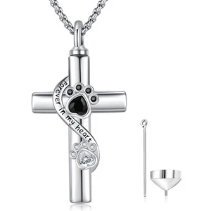 Collar Urna Cremación Joyería para Cenizas para Mujeres Hombres Plata Esterlina Urna Pe... - Imagen 1 de 7