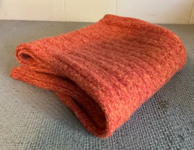 Vintage Gap 100% Lambswool Ribbed Persimmon Scarf  72” X 11” - Image 1 of 4